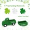St Patricks Day Decorations, St Patricks Day Decor - Wooden Book Stack & Green Truck & 3 Shamrock Decor for Table, Tiered Tray, Office Desk, Mantel, Saint Patricks Day Decorations for Home